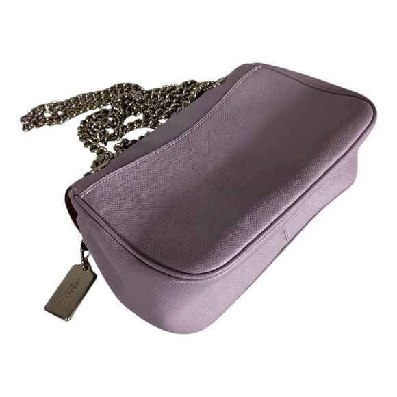 Coach Mini Cassidy Crossbody Bag F77974 Purple Lavender Leather Silver Chain - Picture 8 of 15